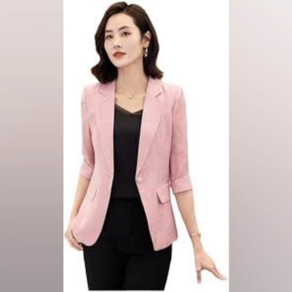 Women's Pink Blazer Barbie core Sz 10 Office Career Preppy Made In Canada - Picture 2 of 13